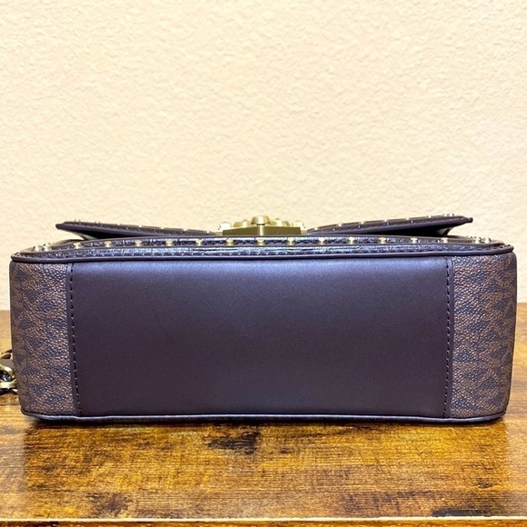 Michael Kors Soho Leopard Large Chain Studded Shoulder Bag Quiet Luxury Mobwife - Picture 4 of 16